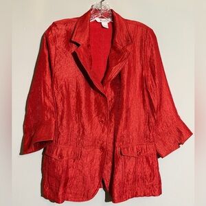 TanJay Shimmering Red Blazer Size 10